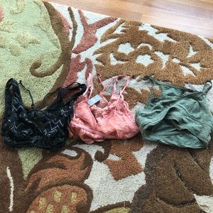 Three bralettes